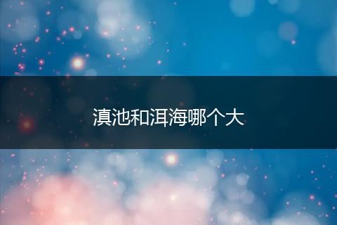 滇池和洱海哪个大
