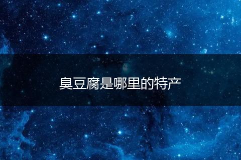 臭豆腐是哪里的特产