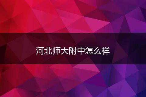 河北师大附中怎么样