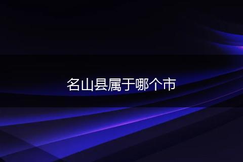 名山县属于哪个市
