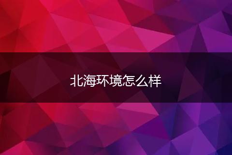 北海环境怎么样