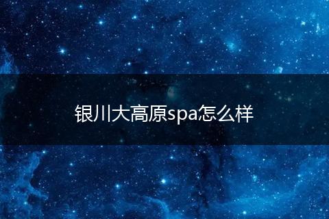 银川大高原spa怎么样