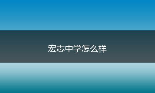 宏志中学怎么样