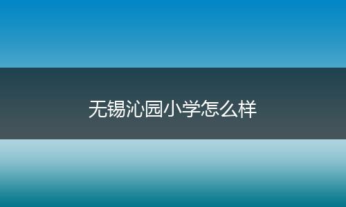 无锡沁园小学怎么样