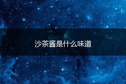 沙茶酱是什么味道