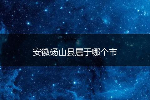 安徽砀山县属于哪个市