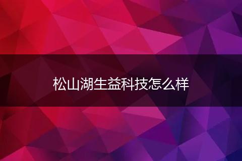 松山湖生益科技怎么样