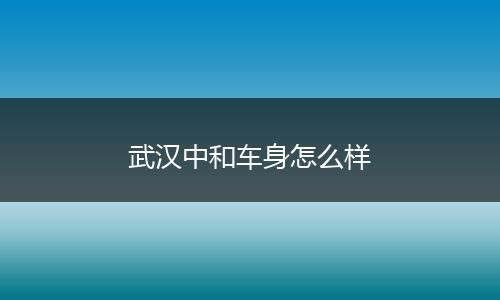 武汉中和车身怎么样