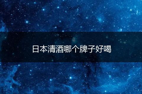 日本清酒哪个牌子好喝