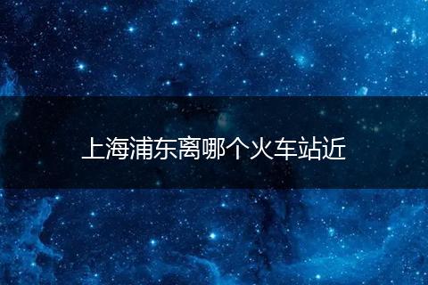 上海浦东离哪个火车站近