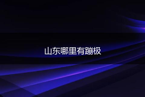山东哪里有蹦极