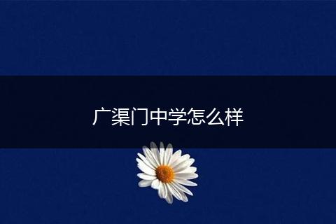 广渠门中学怎么样