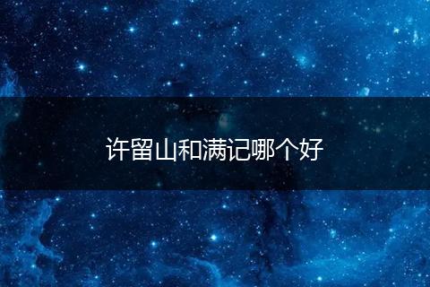 许留山和满记哪个好
