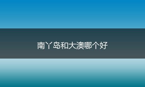 南丫岛和大澳哪个好