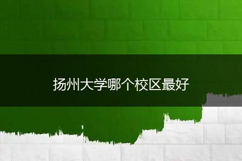 扬州大学哪个校区最好