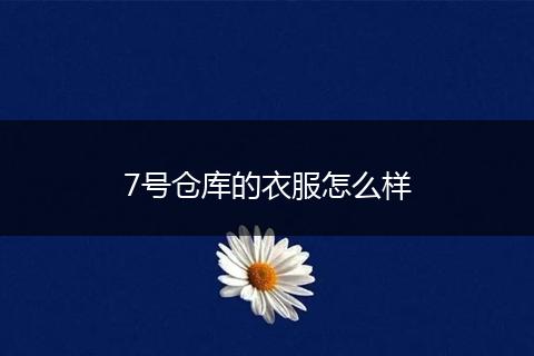 7号仓库的衣服怎么样