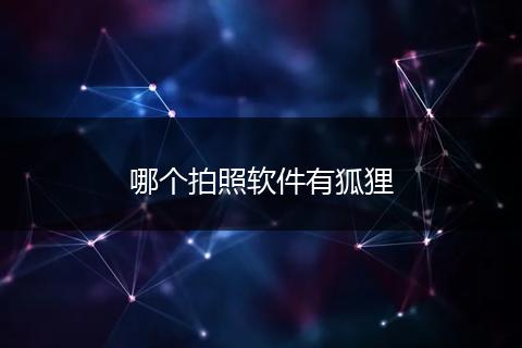 哪个拍照软件有狐狸