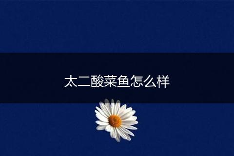 太二酸菜鱼怎么样