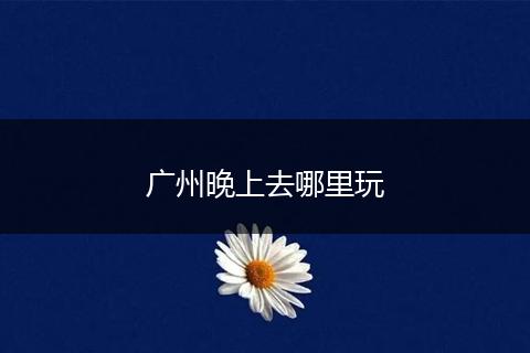 广州晚上去哪里玩
