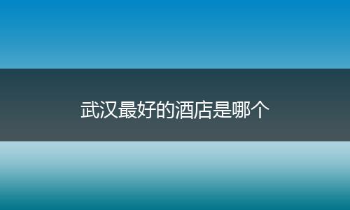武汉最好的酒店是哪个
