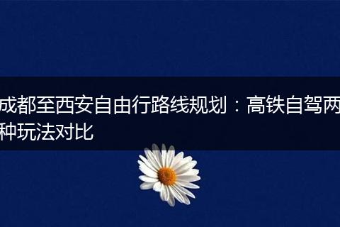成都至西安自由行路线规划：高铁自驾两种玩法对比