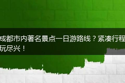 成都市内著名景点一日游路线？紧凑行程玩尽兴！