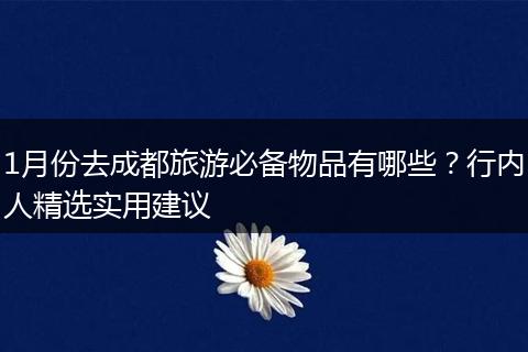 1月份去成都旅游必备物品有哪些？行内人精选实用建议