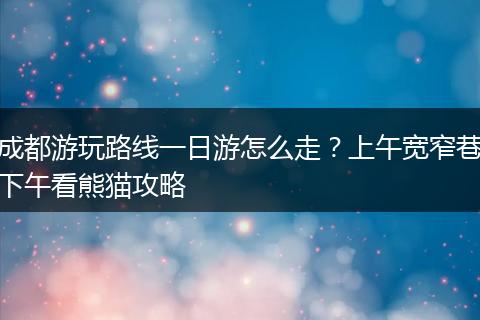 成都游玩路线一日游怎么走？上午宽窄巷下午看熊猫攻略
