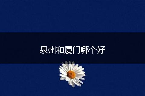 泉州和厦门哪个好