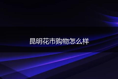 昆明花市购物怎么样