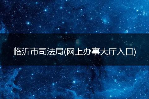 临沂市司法局(网上办事大厅入口)