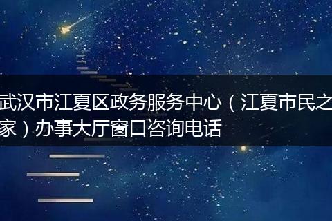 武汉市江夏区政务服务中心（江夏市民之家）办事大厅窗口咨询电话