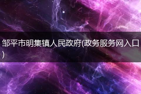邹平市明集镇人民政府(政务服务网入口)