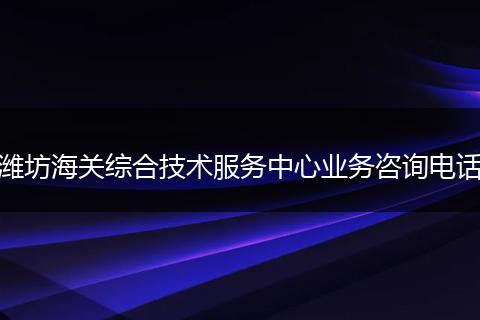 潍坊海关综合技术服务中心业务咨询电话