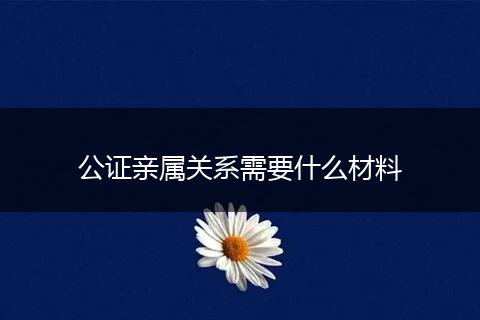 公证亲属关系需要什么材料