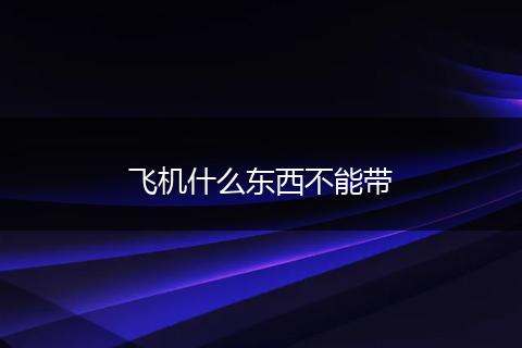 飞机什么东西不能带