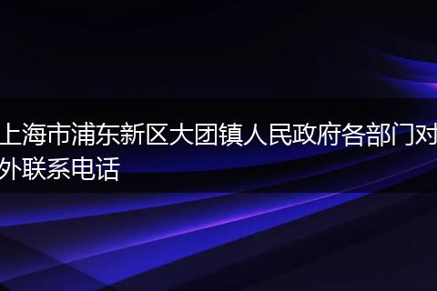 上海市浦东新区大团镇人民政府各部门对外联系电话