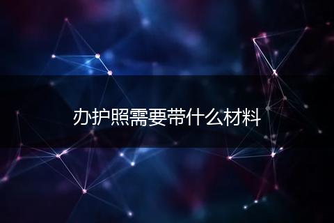 办护照需要带什么材料