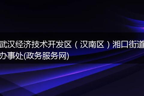 武汉经济技术开发区（汉南区）湘口街道办事处(政务服务网)