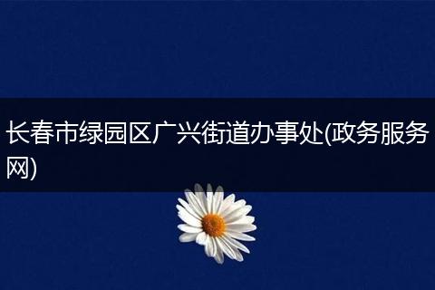 长春市绿园区广兴街道办事处(政务服务网)