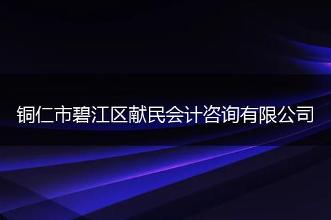铜仁市碧江区献民会计咨询有限公司