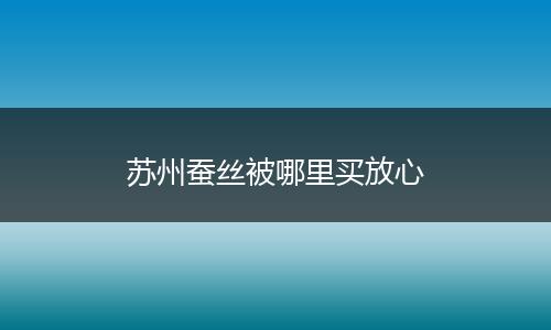 苏州蚕丝被哪里买放心