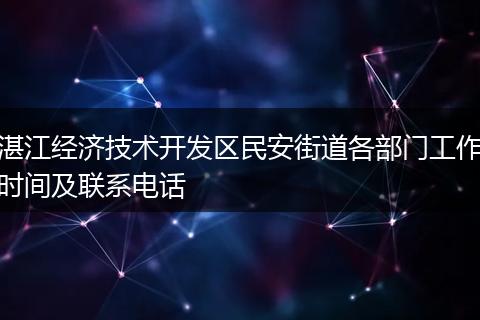 湛江经济技术开发区民安街道各部门工作时间及联系电话