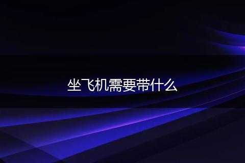 坐飞机需要带什么