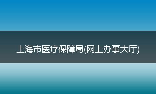 上海市医疗保障局(网上办事大厅)