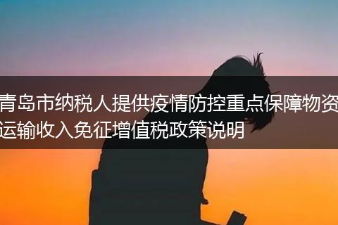 青岛市纳税人提供疫情防控重点保障物资运输收入免征增值税政策说明