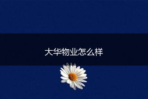 大华物业怎么样