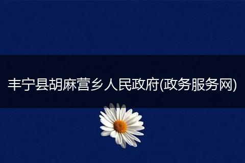 丰宁县胡麻营乡人民政府(政务服务网)