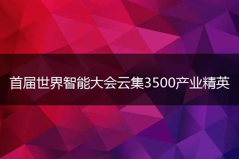 首届世界智能大会云集3500产业精英