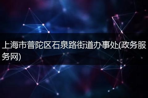 上海市普陀区石泉路街道办事处(政务服务网)